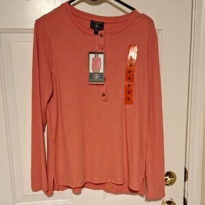 GH Bass & Co Textured Henley Top M